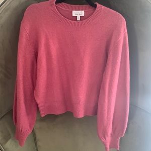 Fuschia pink crew neck sweater